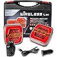 AOHEWEI Magnetic Wireless LED Trailer Tail Lights Set 12/24 V, Cable Free Waterproof Dynamic Rear Lights with Magnet ECE EMC Approved for Trailer, Lorry, Caravan or Truck