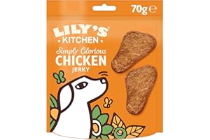 LILY'S KITCHEN Lily’s Kitchen Fabriqué à partir d’ingrédients naturels Paquet de friandises pour Chiens Adultes Délicieux Jerky de Poulet séché Recettes sans céréales 8 x 70g