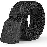 Sportmusie Cut-To-Fit Nylon Web Belt - Military Style With Flip-Top Buckle, Adjustable Men's Belt