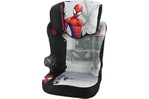 NANIA Siège auto rehausseur avec dossier STARTER groupe 2/3 (15-36kg), fabriqué en France - Spiderman
