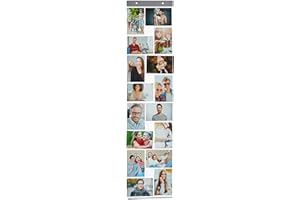 MIK funshopping - Cortina de fotos con collage para imágenes, fotos y tarjetas postales, formato horizontal, galería de fotos, soporte para fotos, transparente, 16 Fotos 10 x 15 cm