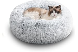 WESTERN HOME WH Western Home Hundebett Run, Katzenbett Flauschig, Hundekissen Kleine Hunde,Hundebett Waschbar,Hundekorb,Katzenkorb Zum Schlafen 50 cm,Hellgrau