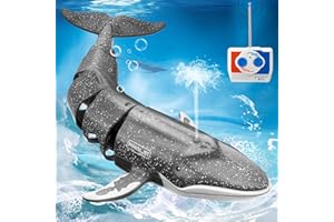 Luckits Remote Control Shark Boat, High Simulation RC Shark Boat Water Spray Diving Shark Toy for Kids Baby Shark Toy Swimming Pool Toys For Bathroom Lake Great Gift for 5+ years old Boys Girls (Gery)