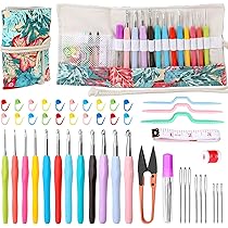 Kit Uncinetto Per Principianti - 16 Gomitol I, Uncinetti Ergonomici 0.6-6mm, Borsa E Accessori, Ideale Per Iniziare