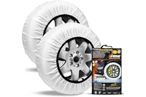ISSE Super T-62 | Cadenas Coche Nieve Textil Homologadas -Para Autos de Uso Diario en Nieve y Hielo - Kit de 2 Cadenas Coche Nieve Universales + Guantes
