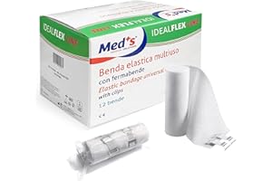 FARMAC-ZABBAN 12 Bende elastiche multiuso di supporto con fermabenda m 4,5x15 cm IDEALFLEX LINE