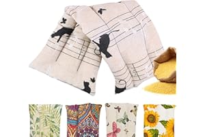 VAMAJOO Cuscino Termico Microonde - Cuscino Riscaldante Microonde - Scaldino MICROONDE - CUSCINO Termico Cervicale - Sacchetto Semi da Scaldare MICROONDES - Non profumato - Artigiano 45x13cm(Cut Music)