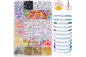 KITDAHOM 869 Pezzi Perline per Braccialetti - Perline Argilla per Collane - Kit braccialetti - adatto per bracciali fai da te e collane, regali creativi per feste di compleanno di ragazze e adulti