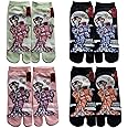 Fendawn Strive 4 Pairs Japanese Style Two-toe Socks Kimono Style Toe Socks Breathable and Sweat-absorbent