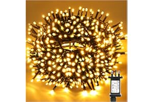 TNMOO Outdoor Christmas Lights, 20M 200LED Christmas Tree Lights Fairy Lights Plug in Waterproof with 8 Modes, Warm White String Lights for Indoor Outside Garden Party Xmas Decorations