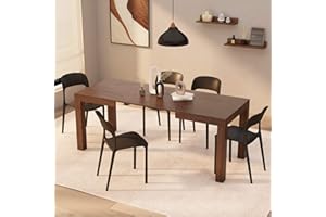 Mobili Fiver, Tavolo Allungabile First, 120(200) x80 cm, Noce Canaletto, per 6-8 persone, Tavolo Cucina, Soggiorno, Made in Italy