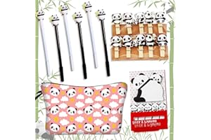 JeVenis Panda Pens Panda Pencil Pouch Case Panda Notepad Panda Stickers Party Supplies Favors Office School Supplies Panda Cadeau d'anniversaire pour Les Filles