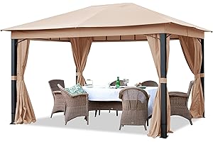 TOOLPORT Gartenpavillon 3x4 m ALU Premium ca 220g/m² Dachplane wasserdicht Pavillon - 4 Seitenteile Gartenzelt Taupe ca 9x9cm Profil