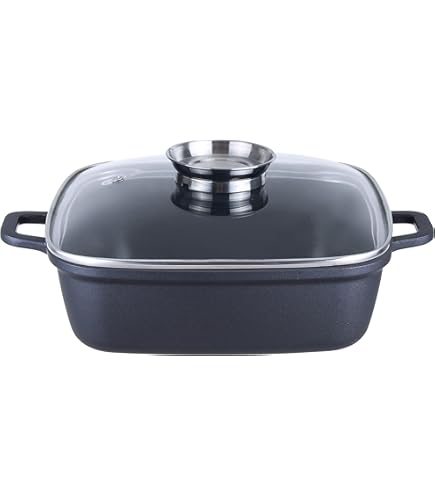 BBQ-Nerd© Braadpan (rond) met deksel, 2,5 l, van gietijzer met emaille coating, braadpan, kookpan, gietijzeren pan, ideaal voor langzaam koken, energiezuinige, warmte-opslaan cocotte