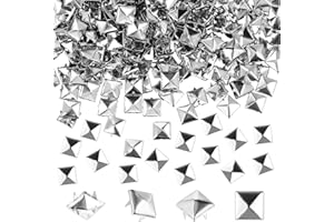JJUNW 500 Pcs 10 mm Studs for Clothing, Square Silver Pyramid Studs Spikes, Metal Spike Stud Punk Jewelry Craft for Clothing Bag Leather Shoes Punk Rock Accessories