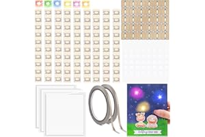 CYFUN DESIGN Kit di 120 adesivi a LED per circuiti luminosi, con 2 nastri conduttivi, 3 strisce adesive in schiuma, per aggiungere luci a carte speciali (rosso, blu, verde, giallo, arancione, rosa, bianco