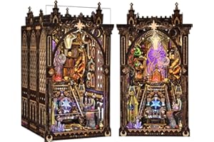 ETKVR Book Nook Sign Kit, DIY Miniature House Dollhouse Crafts Kit for Adults, 3D Wooden Puzzle Booknook Divination Cabin Bookshelf Decor, Gifts for Family and Friends - Zodiac Signs