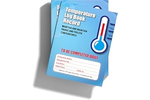 MINERVA PRINT Fridge Temperature Record Log Book 32 Pages A5 Food and Fridge Temperature Recorder