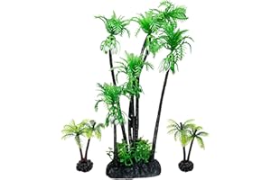 Woohome 3 piezas de plástico miniatura de palmeras de coco para decoración de jardín y paisajes