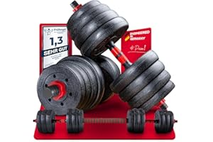 Sportstech 2in1 innovative Hanteln AH150 | Kurzhanteln & Langhantel | Hanteln Set mit 20/30/40kg | Hantelset verstellbar mit Sternverschluss + langes Verbindungsstück | Fitness für Männer & Frauen