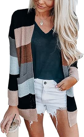 women's striped cardigan