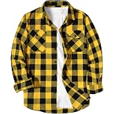 zitysport Men's Shirt Plaid Long Sleeve Flannel Shirts Lumberjack Style with Chest Pockets Warm Ideal for Outdoor Work and Le