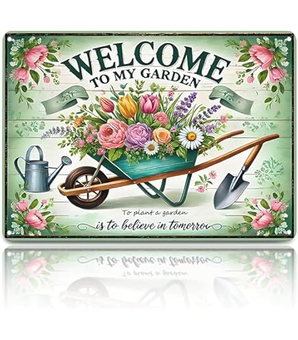 Custom Metal Garden Sign,garden Metal Wall Art,personalized Gardener Name Sign,metal Yard Decor