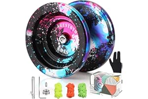 Profi JoJo für Kinder und Anfänger, Professionelles Aluminium-Jo-Jo, Zwei Sätze von Lagern, Nicht ansprechende Lager/empfindliche Lager Yo-Yo,für Anfänger und professionelle Spieler(Bunt)