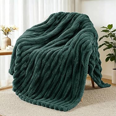 TASTHROW Grote flanellen fleece deken, 127 x 187 cm - gezellige