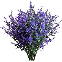 DabbOo 12 Fiori Di Lavanda Finti In Plastica Per Esterni, Resistenti Alle Intemperie E UV, Altezza 36 Cm, Colore Viola, Ideali Per Balconi, Giardini E Vasi