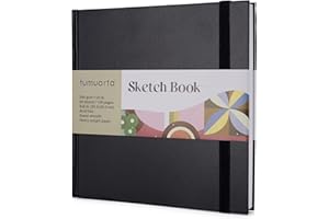 tumuarta Kwadratowy marker papierowy szkicownik, 20 x 20 cm, 64 arkusze, 200 g/m², bezkwasowy marker do papieru lub papier do mieszanych mediów, nadają się do markerów alkoholowych, akrylu, pasteli