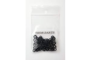 THOR-DARTS 100 rubber rings, black, rubber O-rings, black, suitable for all 2BA threads (100)