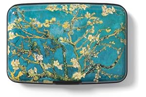 Hsxnam Credit Card Holder Wallet, RFID Blocking Credit Card Case Aluminum Metal Cute Business Card Holder Pocket ID Case for Women Men, Blossom Tree