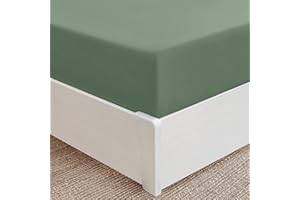 Mellanni Double Fitted Sheet Deep Fit 30 Cm - All Around Elastic Bed Sheets - Shrinkage & Fade Resistant Deep Fitted Sheets - Ultra Soft Brushed Microfiber - (Double, 135x190 cm, Sage)