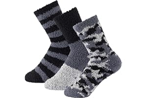 The Essentials Wardrobe Boys 3 Pack Cosy Lounge Socks Thermal Insulation Anti-Slip Elastane Stretch Kids Socks Super Soft & Fluffy for Warmth and Comfort Ideal for Winter
