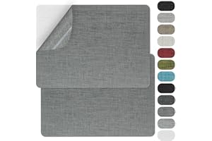 GUYI GYGYL 2 Pcs 20.3cm X 28cm (8 X 11in) Fabric Repair Patches, Linen Repair Patches, Self-Adhesive Fabric Patch for Sofas, Couch, Furniture,Tote Bags, Car Seats-Grey