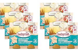 Babybio - Petits Pots Pomme de Terre du Val de Loire Cabillaud 2x200 g - 6+ Mois - BIO - Lot de 6