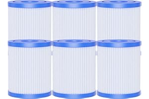 AQUALTRA Tipo I Filtro de Piscina Compatible con 58093/58511/58381/58511E, Filtro de 330 Galones, 89mm x 79mm Filtro para Piscina sobre el Suelo 6 Piezas