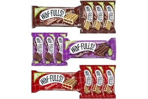 WAFFULLS! Waffulls Waffle Mix of Choco Hazelnut, Double Chocolate and Strawberry Waffles 12 x 50g, Soft Waffle Sandwich, Breakfast Snack, Ready to Eat Snack Christmas Gifts for Kids