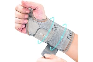 CURECARE New Updated Carpal Tunnel Wrist Splint, Adjustable Wrist Support Brace with 2 Straps, Professional Wrist Stabilizer for Pain Relief, Repetitive Injuries Recovery (Left Hand-Gray, L/XL)