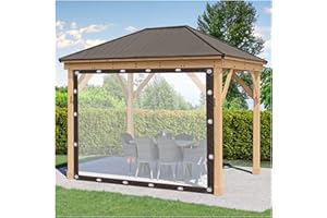 WBBML Cortinas Impermeables, Toldo Transparente Exterior, 0.12mm Lona Transparente Impermeable for Pérgola, Porche, con Ojales (Color : Clear, Size : 2.5x2m)