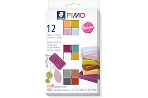 ‎STAEDTLER Staedtler 8023 C12-5 FIMO soft ofenhärtende Modelliermasse. Kartonetui mit 12 sortierten Fashion-Farben.