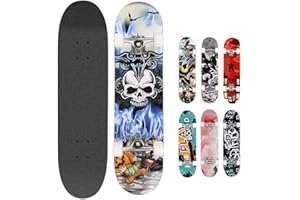 WeSkate Skateboards Pro 31 inches Complete Skateboards for Teens Beginners Girls Boys Kids Adults, 7 Layer Maple Wood Skateboard