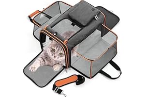 DoggKKin Foldable Cat Carrier Backpack - Lightweight & Ventilated Pet Travel Bag for Small Cats & Dogs - Waterproof & Durable Design for Car,Dog Rucksack Carrier for Small Dogs