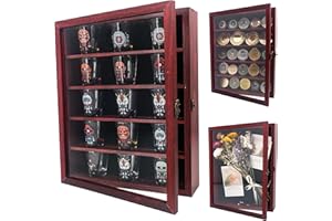 FramePro 11x14 Shadow Box Frame with Removable Shelves, Deep Memory Box Display Case for Collector, Keepsake Coins Military Medals Pins Wedding Flowers Red