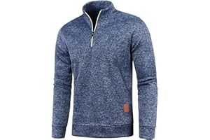 Qmfvqi Half Zip Pullover Herren Ohne Kapuze Männer für Solid Arbeitspullover Oversize Winter Sport Arbeitspullover Sweater Men Winterpullover Sweatshirts mit Halbem Rollkragen Reißverschluss