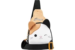 Squishmallows Cross Body Bag for Kids and Teens Cute Shoulder Sling Bag Cam The Cat Phone Mini Backpack for Travel Money Holiday