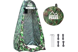 ADVENTURE PEAKS Pop-Up Toilet Tent for Camping – Portable Changing & Shower Space – Waterproof & Durable Small Tent for Adults – Privacy Shelter Outdoor, Beach & Hiking – Carry bag