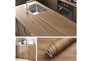 Livelynine Vinilo Encimera Cocina Madera 60 Ancho Vinilo Adhesivo Muebles Madera Clara Impermeable Papel Adhesivo para Muebles de Cocina Maderas Papel para Forrar Mueble Maderas Color Miel 60CMx500CM
