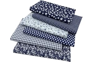 aufodara 6 Stück 50 x 80 cm Baumwollstoff Stoffpakete Groß Patchwork Stoffe Baumwolle, Baumwollstoff Meterware, Stoffe zum Nähen, Patchwork Stoffpaket zum Quilten DIY Basteln Handwerken (Dunkelblau)